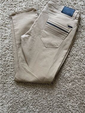 Nick Danger Slim Fit Beige Pants 38x32 - Cotton Blend Stretch Casual Flat Front